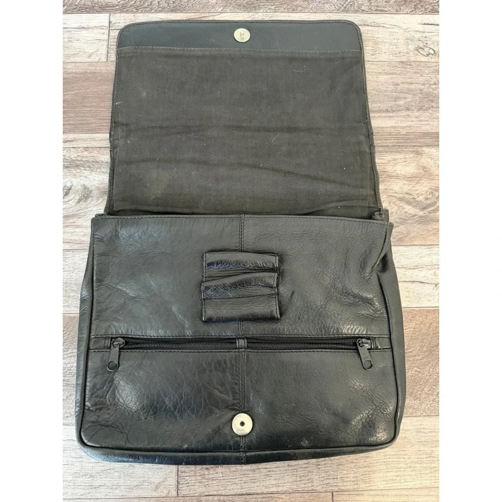 Wilson Leather‎ Portfolio Black Genuine Leather Organizer Tablet Document Case